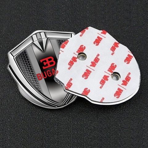 Bugatti Metal Domed Emblem Silver Steel Grate Polished Metal Console