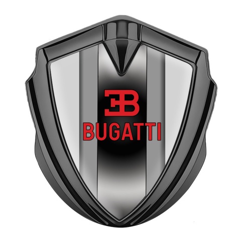 Bugatti Badge Self Adhesive Graphite Grey Frame Polished Metal Console