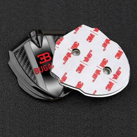 Bugatti Emblem Self Adhesive Graphite Black Carbon Polished Metal Motif