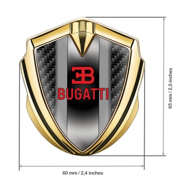 Bugatti Emblem Self Adhesive Gold Black Carbon Polished Metal Motif
