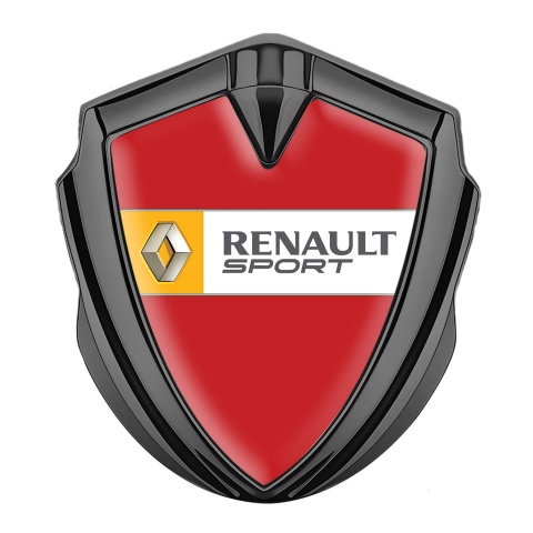 Renault Domed Emblem Badge Graphite Crimson Print Orange Sport Edition
