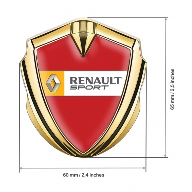 Renault Domed Emblem Badge Gold Crimson Print Orange Sport Edition