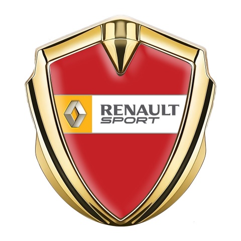 Renault Domed Emblem Badge Gold Crimson Print Orange Sport Edition