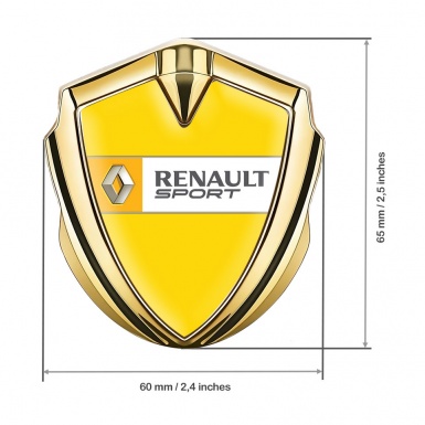 Renault Emblem Ornament Badge Gold Yellow Print Orange Sport Edition