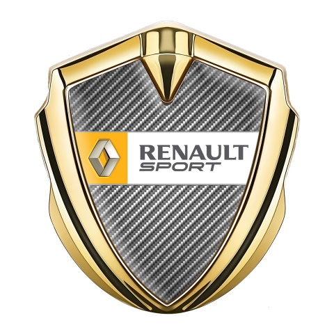 Renault Emblem Metal Badge Gold Light Carbon Orange Sport Edition