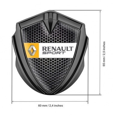 Renault 3d Emblem Badge Graphite Dark Grate Orange Sport Edition