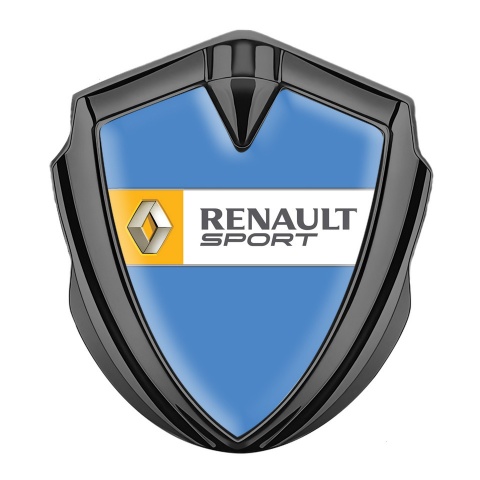 Renault Emblem Badge Self Adhesive Graphite Blue Frame Sport Edition