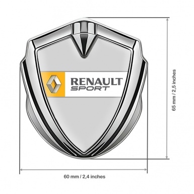 Renault Silicon Emblem Badge Silver Moon Grey Orange Sport Edition
