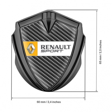 Renault Emblem Car Badge Graphite Dark Carbon Orange Sport Design