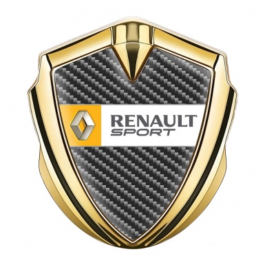 Renault Emblem Car Badge Gold Dark Carbon Orange Sport Design