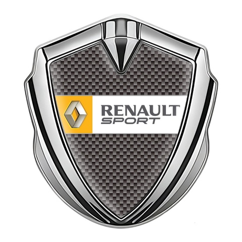 Renault Emblem Silicon Badge Silver Grey Carbon Orange Sport Design