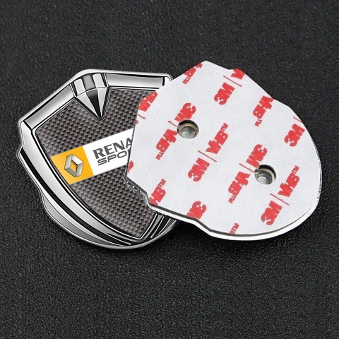Renault Emblem Silicon Badge Silver Grey Carbon Orange Sport Design