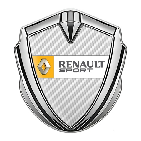 Renault Badge Self Adhesive Silver White Carbon Orange Sport Edition