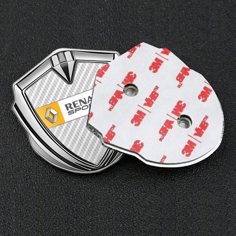 Renault Badge Self Adhesive Silver White Carbon Orange Sport Edition