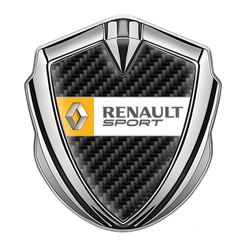 Renault Emblem Fender Badge Silver Black Carbon Orange Sport Edition