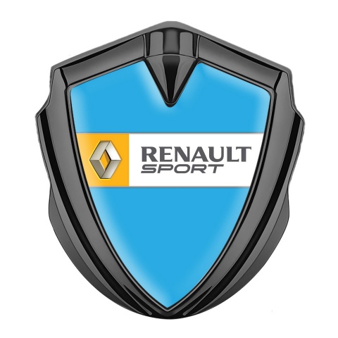 Renault Metal Emblem Self Adhesive Graphite Blue Orange Sport Edition
