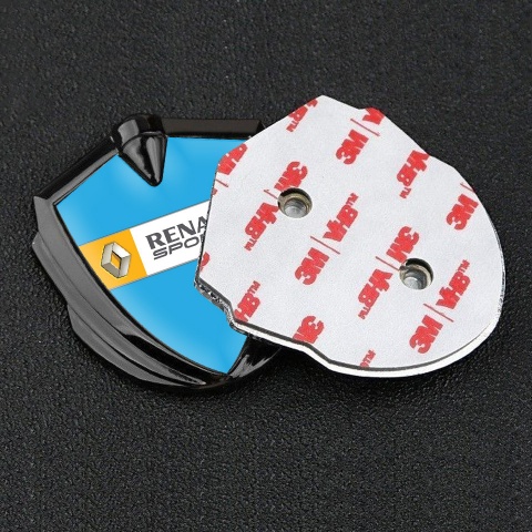 Renault Metal Emblem Self Adhesive Graphite Blue Orange Sport Edition