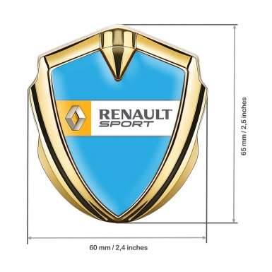 Renault Metal Emblem Self Adhesive Gold Blue Orange Sport Edition