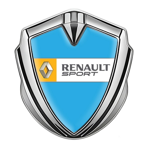 Renault Metal Emblem Self Adhesive Silver Blue Orange Sport Edition