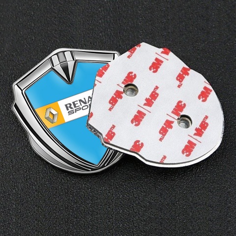 Renault Metal Emblem Self Adhesive Silver Blue Orange Sport Edition