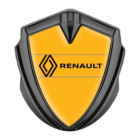 Renault Fender Emblem Badge Graphite Orange Base Modern Logo Edition