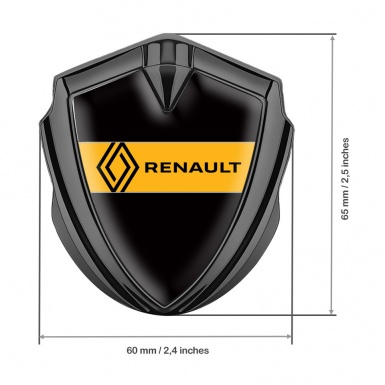 Renault Emblem Trunk Badge Graphite Black Base Modern Logo Edition
