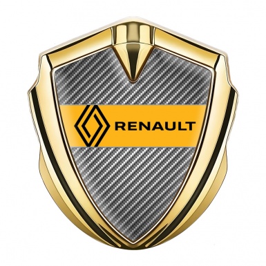 Renault Emblem Ornament Badge Gold Light Carbon Modern Logo Design