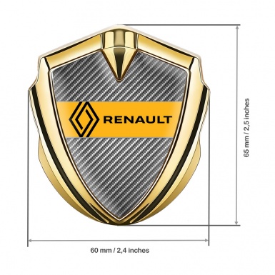 Renault Emblem Ornament Badge Gold Light Carbon Modern Logo Design