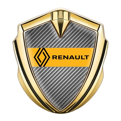 Renault Emblem Ornament Badge Gold Light Carbon Modern Logo Design
