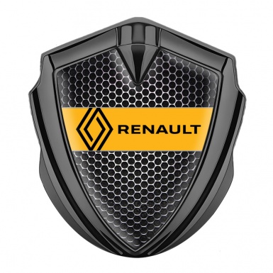 Renault Bodyside Domed Emblem Graphite Dark Mesh Modern Logo Design