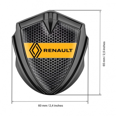 Renault Bodyside Domed Emblem Graphite Dark Mesh Modern Logo Design