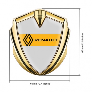 Renault 3d Emblem Badge Gold Moon Grey Modern Logo Variant