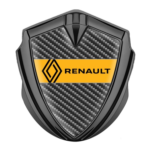 Renault Emblem Badge Self Adhesive Graphite Dark Carbon Modern Logo