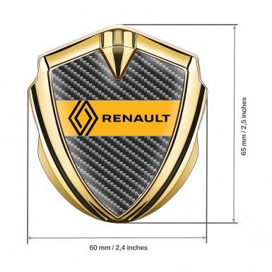 Renault Emblem Badge Self Adhesive Gold Dark Carbon Modern Logo