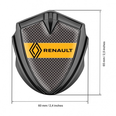 Renault Silicon Emblem Badge Graphite Grey Carbon Modern Logo Design