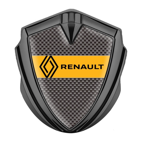 Renault Silicon Emblem Badge Graphite Grey Carbon Modern Logo Design