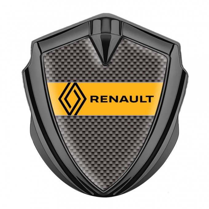 Renault Silicon Emblem Badge Graphite Grey Carbon Modern Logo Design