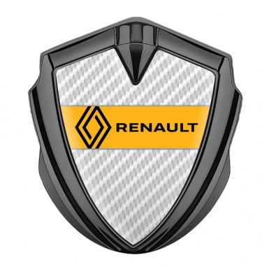 Renault Emblem Silicon Badge Graphite White Carbon Modern Logo Edition