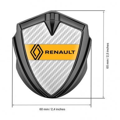 Renault Emblem Silicon Badge Graphite White Carbon Modern Logo Edition