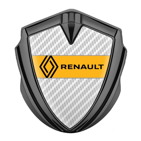 Renault Emblem Silicon Badge Graphite White Carbon Modern Logo Edition