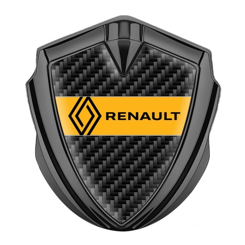 Renault Badge Self Adhesive Graphite Black Carbon Modern Logo Design
