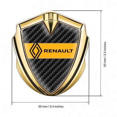 Renault Badge Self Adhesive Gold Black Carbon Modern Logo Design