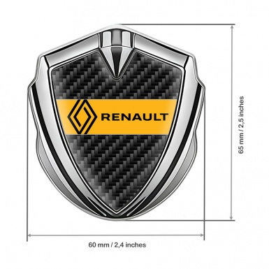 Renault Badge Self Adhesive Silver Black Carbon Modern Logo Design