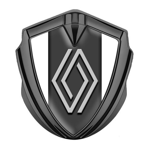 Renault Emblem Trunk Badge Graphite White Base Grey Big Logo