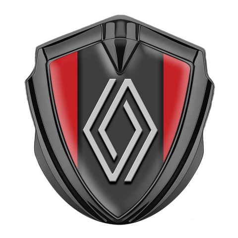 Renault Emblem Self Adhesive Graphite Red Print Grey Big Logo