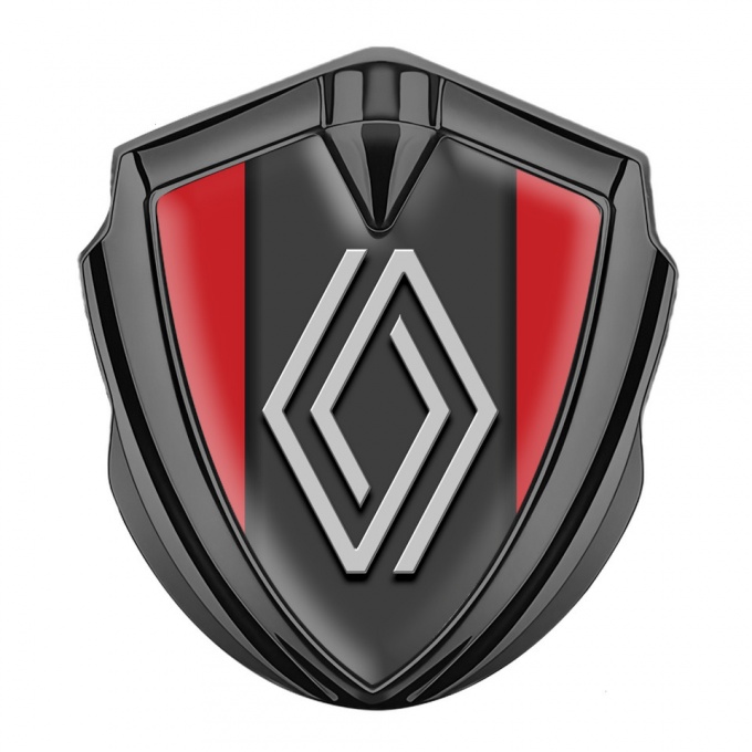 Renault Emblem Self Adhesive Graphite Red Print Grey Big Logo