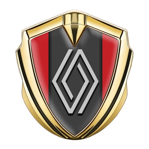 Renault Emblem Self Adhesive Gold Red Print Grey Big Logo
