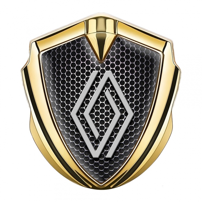 Renault Metal Emblem Badge Gold Black Grate Modern Logo Edition