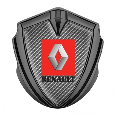 Renault Badge Self Adhesive Graphite Light Carbon Red Square Logo Design