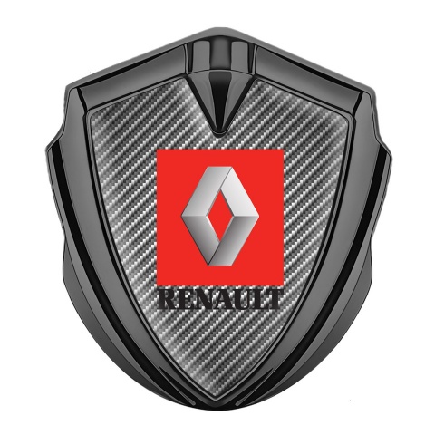 Renault Badge Self Adhesive Graphite Light Carbon Red Square Logo Design
